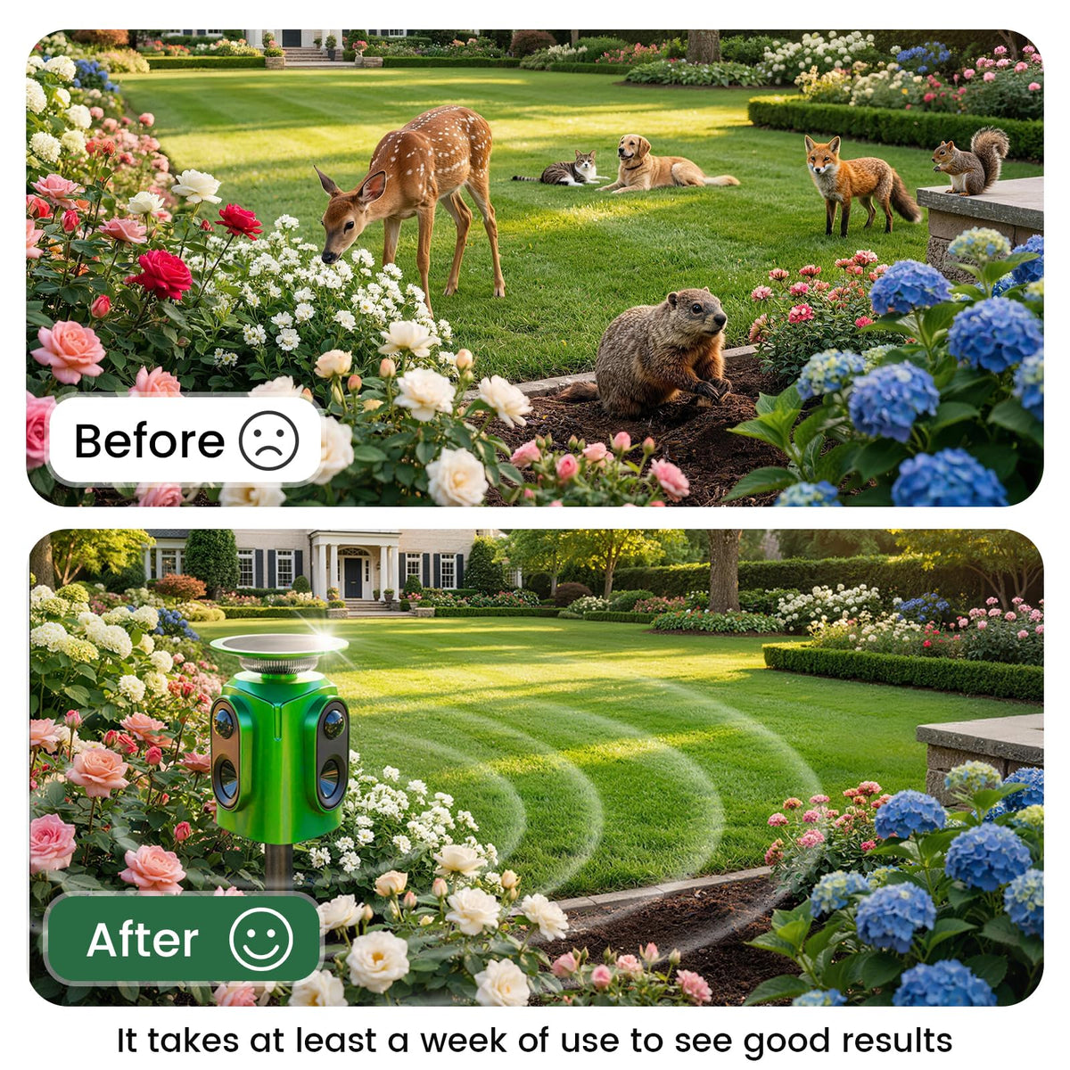 Soxayu 360° deer deterrent suitable for farms and orchards