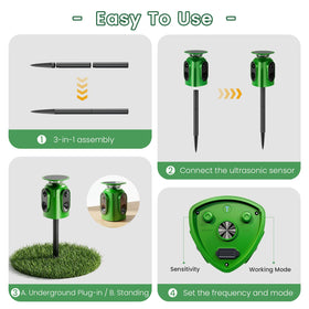 Soxayu 360° humane deterrent emits ultrasonic waves to drive animals away