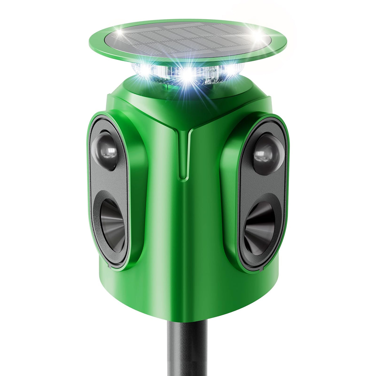 Soxayu 360° solar ultrasonic animal repellent with solar panel for continuous outdoor protection