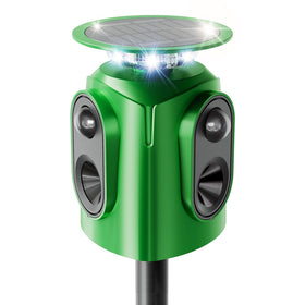 Soxayu 360° solar ultrasonic animal repellent with solar panel for continuous outdoor protection