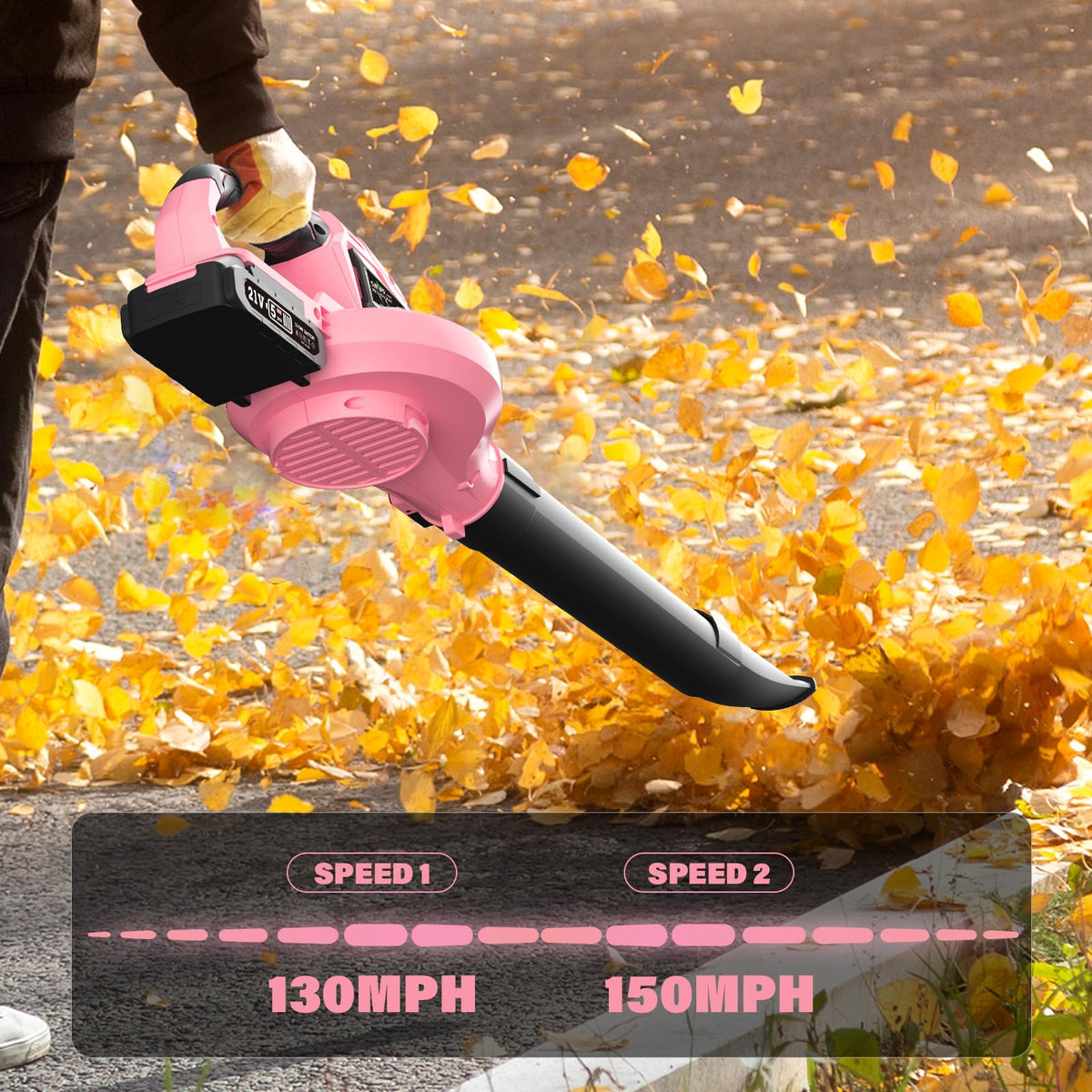 SOYUS Leaf Blower dual speed control shows versatile power for different tasks.