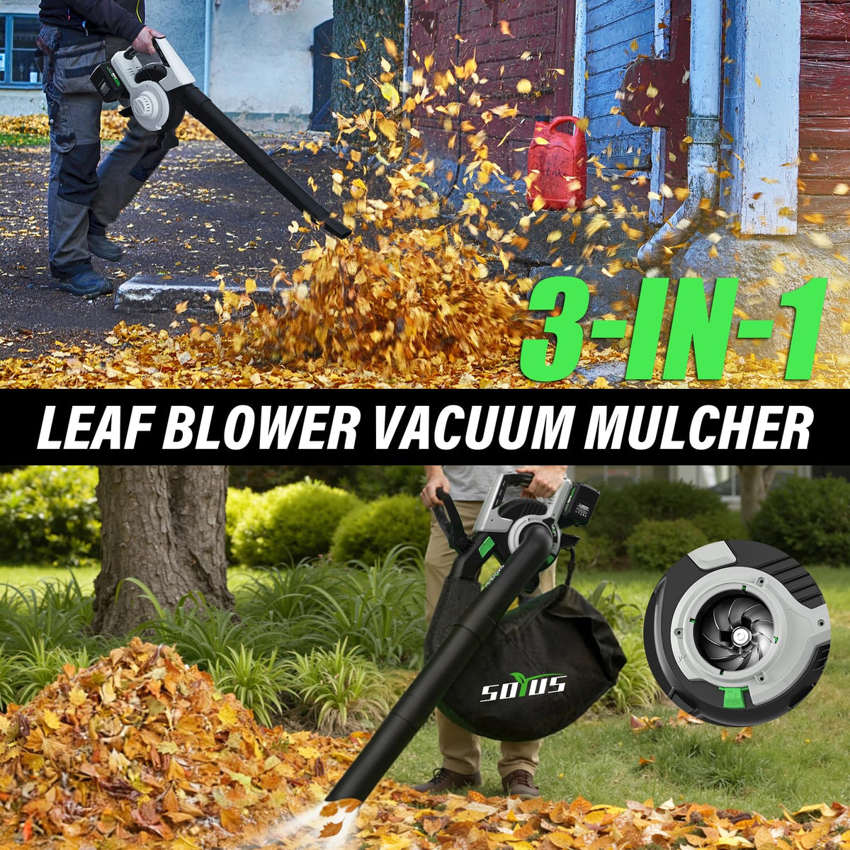 SOYUS 45L leaf collection bag ready for large cleanups