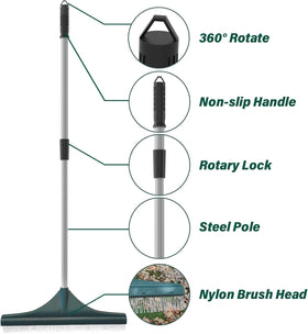 SOYUS rake removing debris from artificial lawn