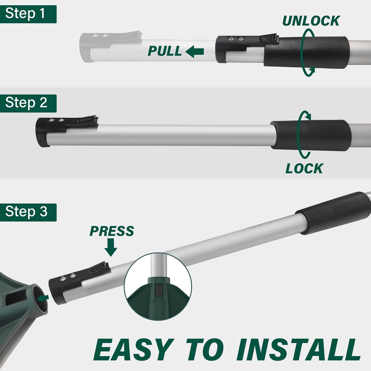 SOYUS rake installation demonstrating tool assembly