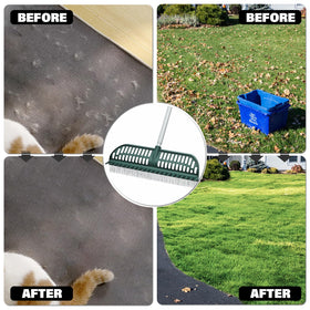 SOYUS turf rake with tool-free assembly saves time before yard work.