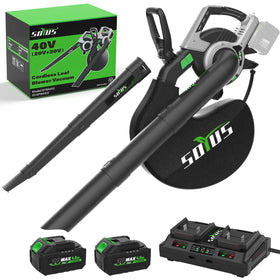 SOYUS cordless leaf blower in action for quick yard cleanup