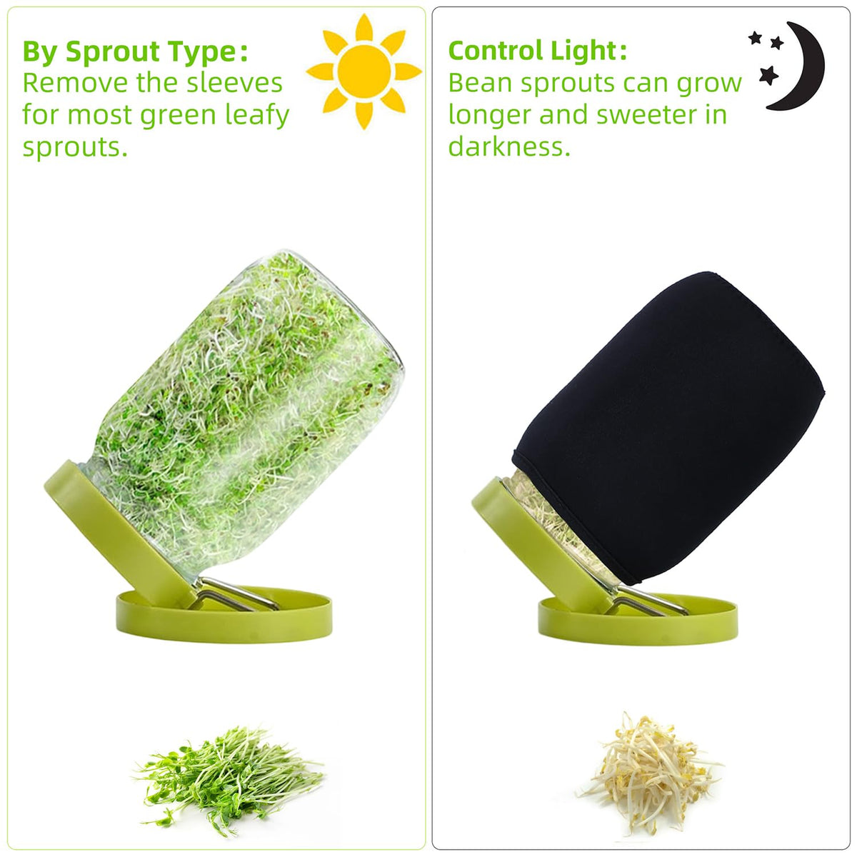 Sozize neoprene blackout sleeve blocks light exposure during sprouting.