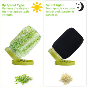 Sozize neoprene blackout sleeve blocks light exposure during sprouting.