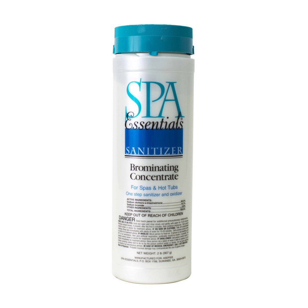 Spa Essentials brominating concentrate 2lb bottle for clean spa water and easy sanitization