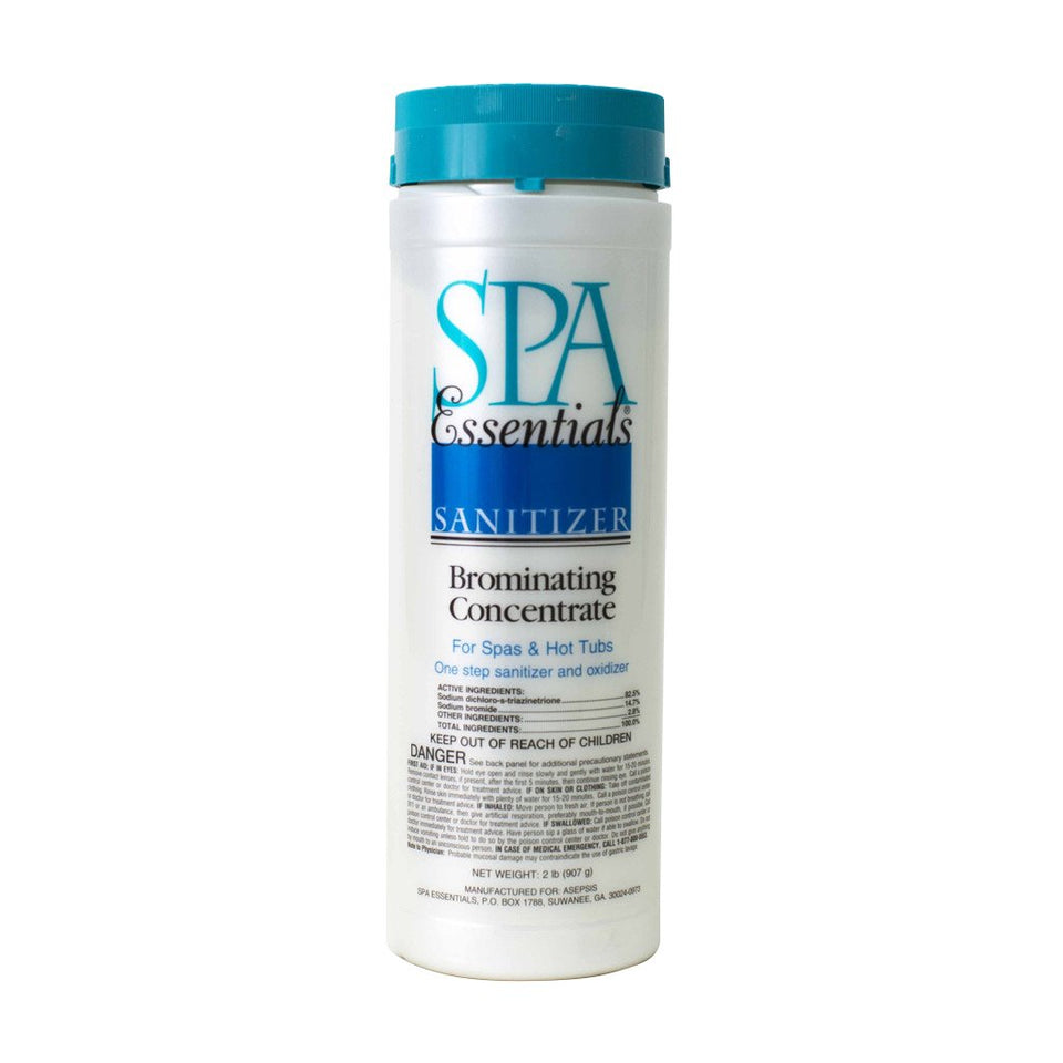 Spa Essentials brominating concentrate 2lb bottle for clean spa water and easy sanitization