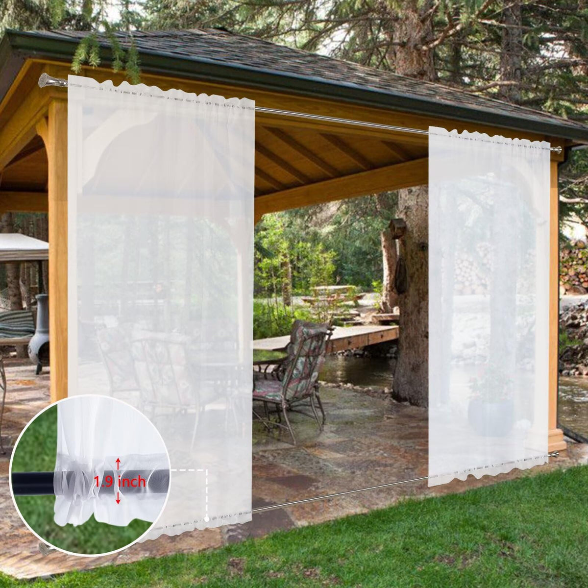 Care instructions for SpaceDresser outdoor sheer curtains: spot clean or hand wash