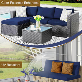SpaceHop navy easy-clean cushion cover, machine washable.