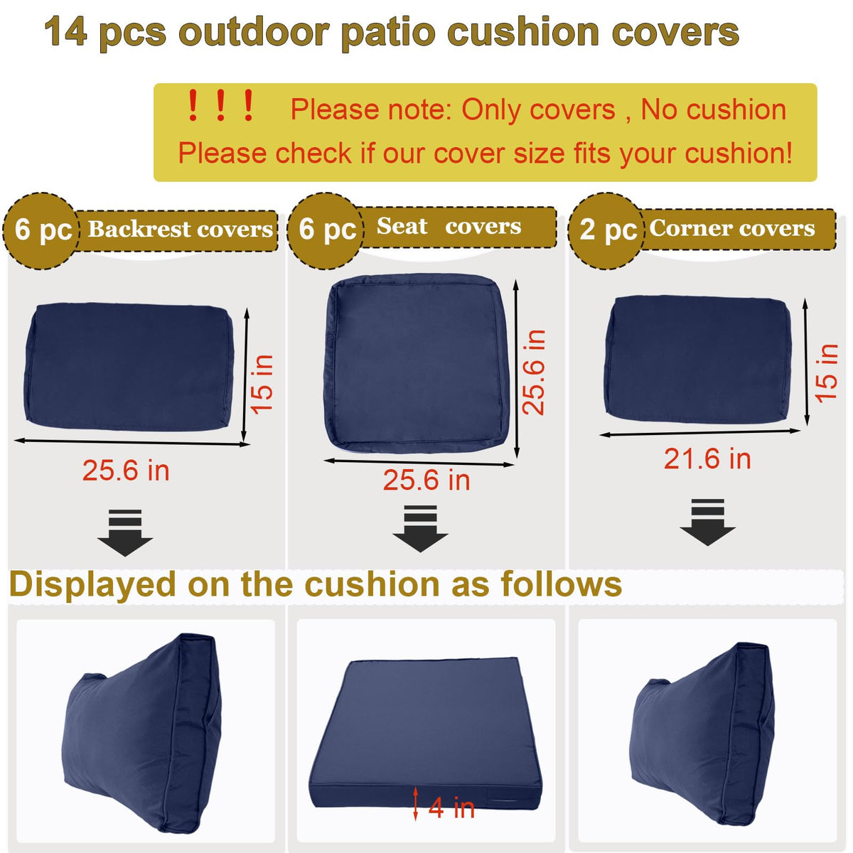 SpaceHop navy backrest cushion cover with anti-slip design.