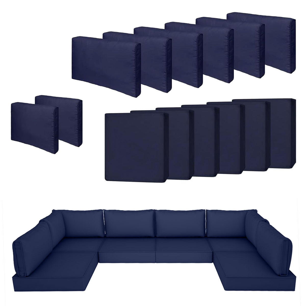 SpaceHop navy seat cushion cover protects and refreshes outdoor seating.