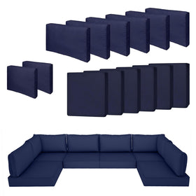 SpaceHop navy seat cushion cover protects and refreshes outdoor seating.