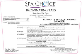 SpaChoice brominating tabs dispensed from feeder for consistent dosing.