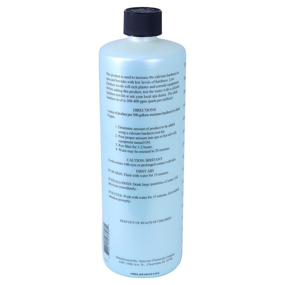 SpaChoice calcium hardness test kit demonstrating water parameter checks before adjustments