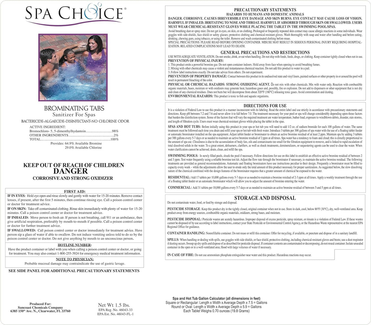 SpaChoice floating tablet feeder distributes bromine evenly in the spa