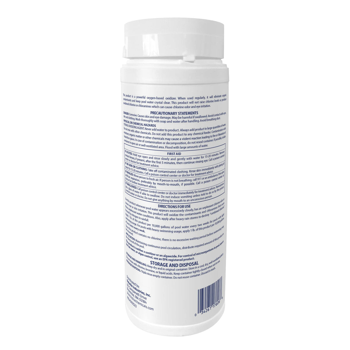 SpaChoice Re-Energize label close-up highlighting non-chlorine oxidizer benefits