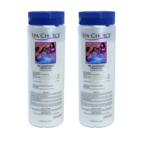 SpaChoice spa sanitizing granules in bottle for easy dosing and storage