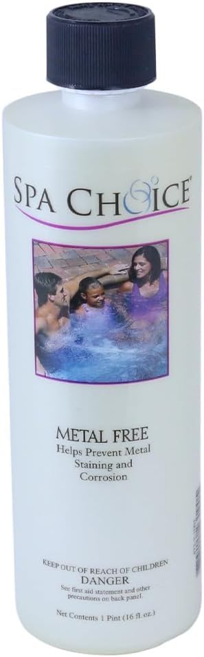 SpaChoice metal-free solution applied around the waterline during refill.