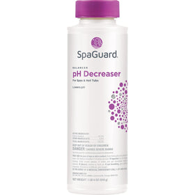 SpaGuard Balancer Alkalinity Increaser bottle helps stabilize spa water alkalinity.