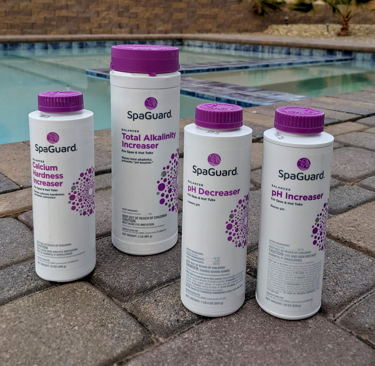 SpaGuard Balancer pH Increaser bottle to raise pH safely for comfortable soaks.