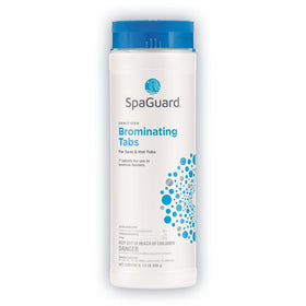 SpaGuard brominating tablets in a 1.5 lb pack for continuous spa sanitation and easy maintenance.