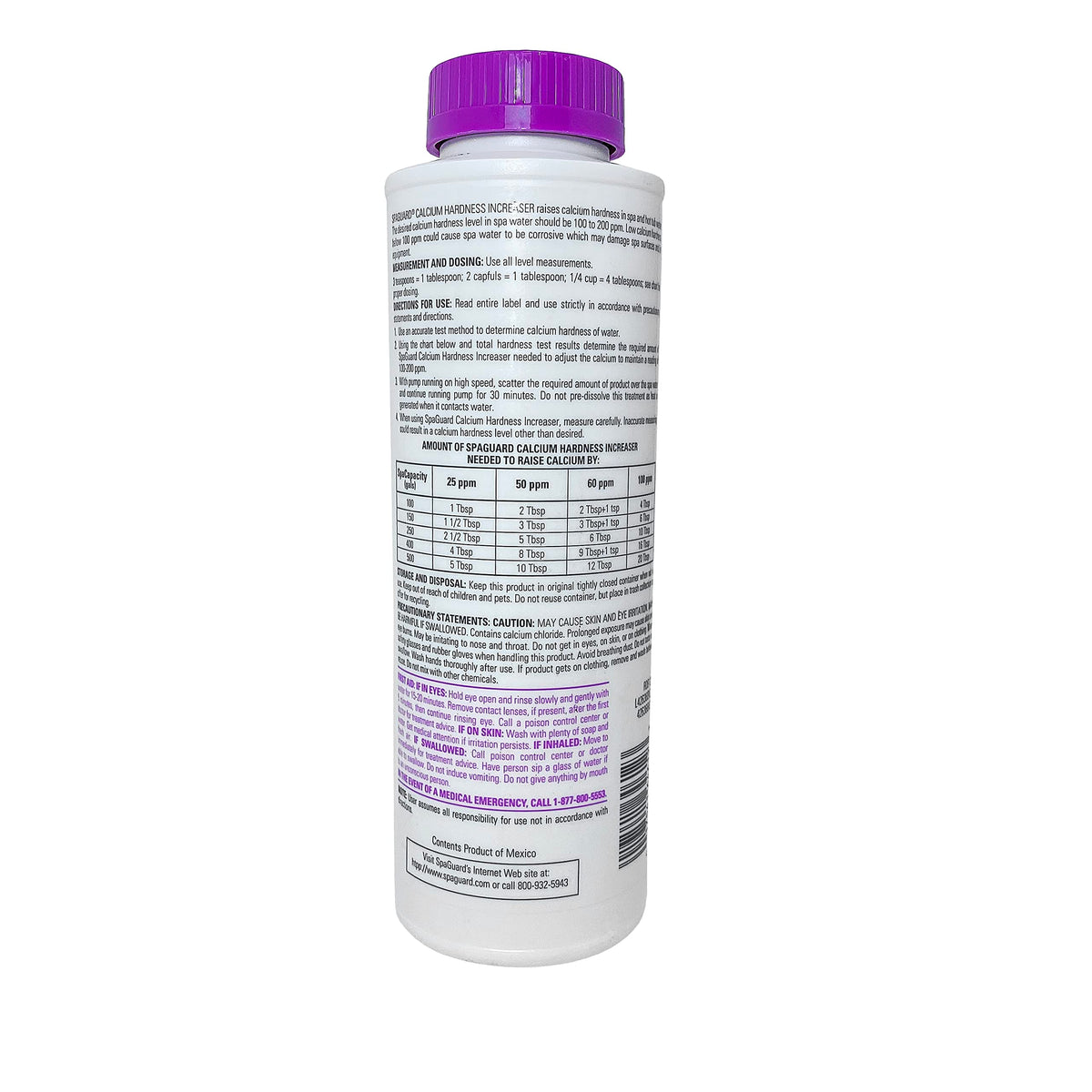 SpaGuard Calcium Hardness Increaser maintaining proper spa balance for longer equipment life.