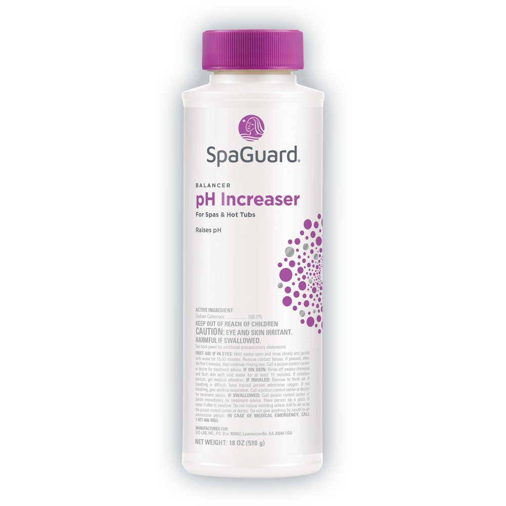 Close-up of SpaGuard pH Increaser dissolving granules for quick pH adjustment