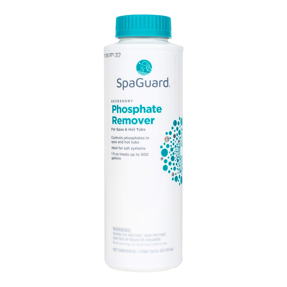 SpaGuard Phosphate Remover bottle for quick phosphate reduction and spa maintenance.