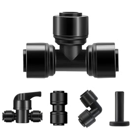 Spalolen quick-connect tee connector shows a precise, leak-free 1/4 inch drip line