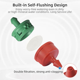 Spalolen self cleaning emitter prevents clogs during watering
