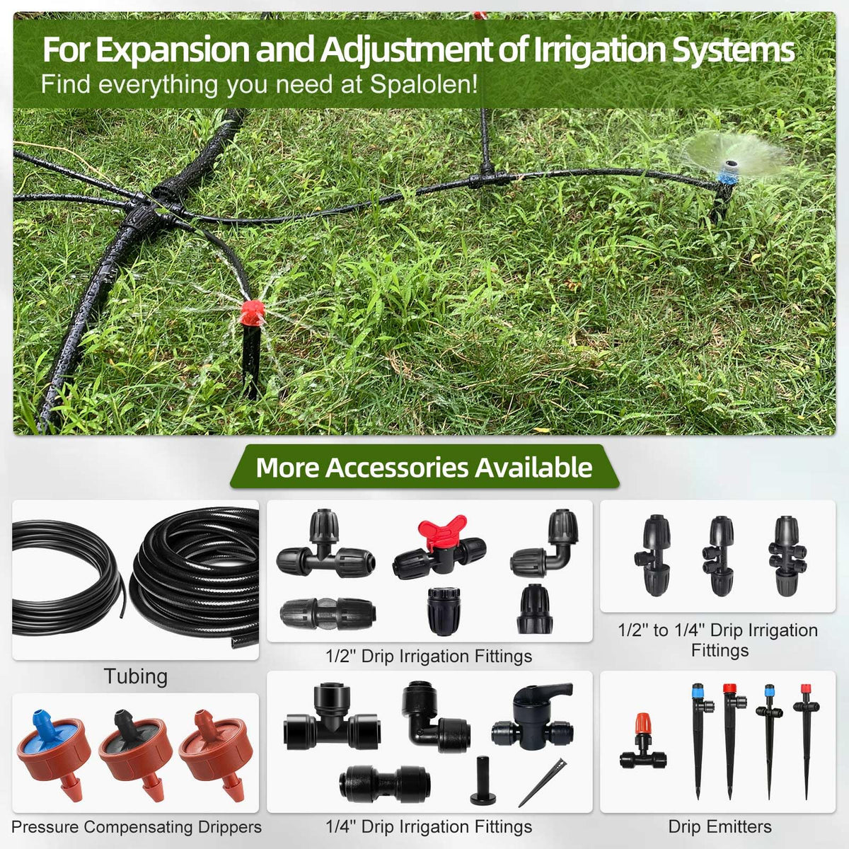 Spalolen versatile fittings fit drip, hydroponics, and mist systems