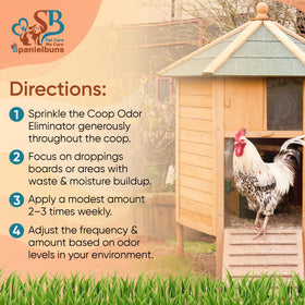 Spanielbuns OdorGuard application in coop blocks ammonia odors.