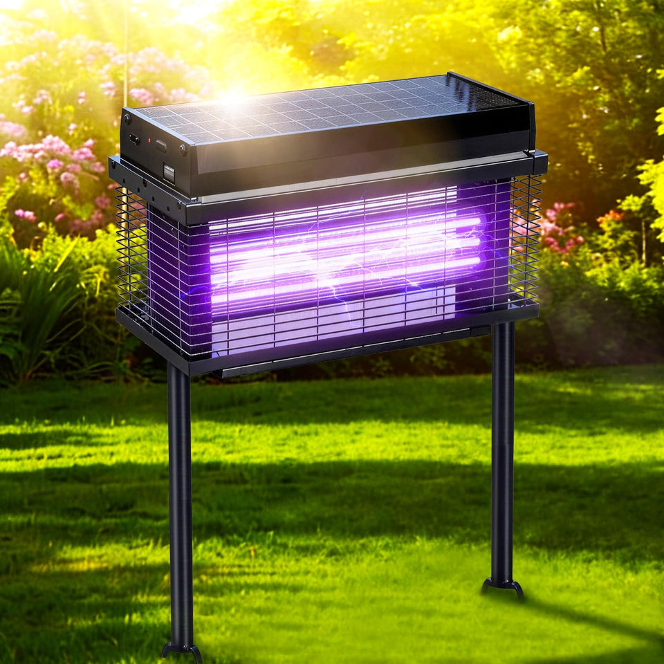 Spansol solar bug zapper front view for outdoor protection.
