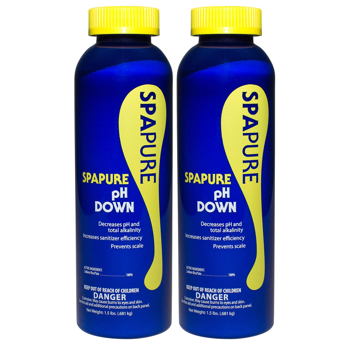SpaPure pH Down bottle balancing spa water and protecting equipment.