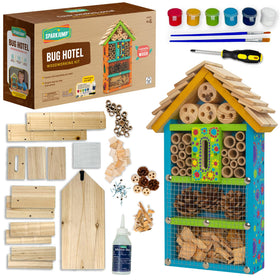 SparkJump Bug Hotel Kit: wood pieces ready for quick, mess-free family crafting.