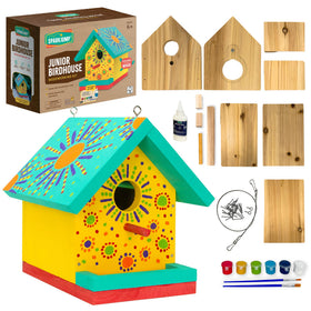SparkJump Jr cedar pieces ready for a family-friendly assembly outdoors