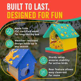 SparkJump Jr hanging perch showcases a finished birdhouse ready to greet visitors
