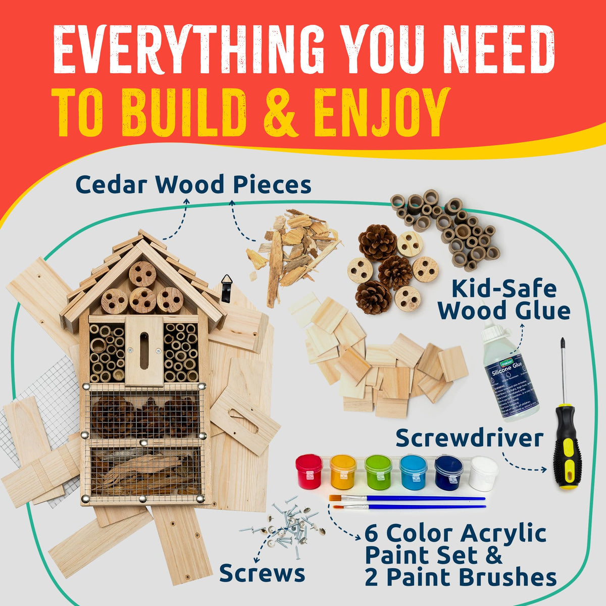 SparkJump kids painting the bug hotel encourages creativity and shared moments.