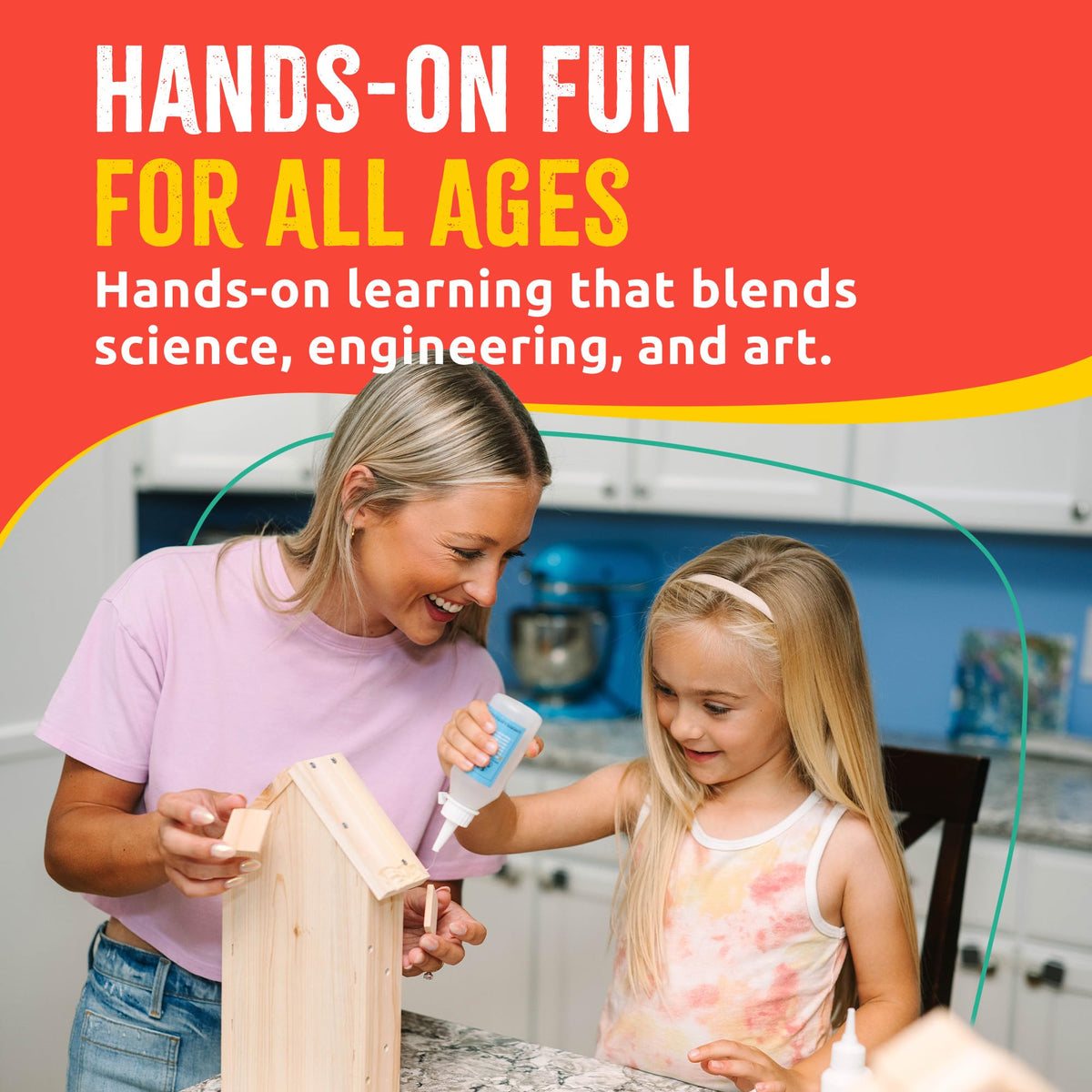 SparkJump kit includes screws, screwdriver, kid-safe glue, and paints for easy assembly.