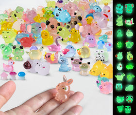 SparkleFab glow fox resin mini adds whimsy to outdoor fairy gardens at dusk.
