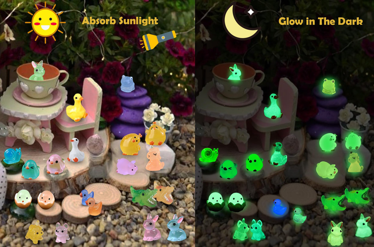 SparkleFab glow in the dark duck mini statue ideal for fish tanks.
