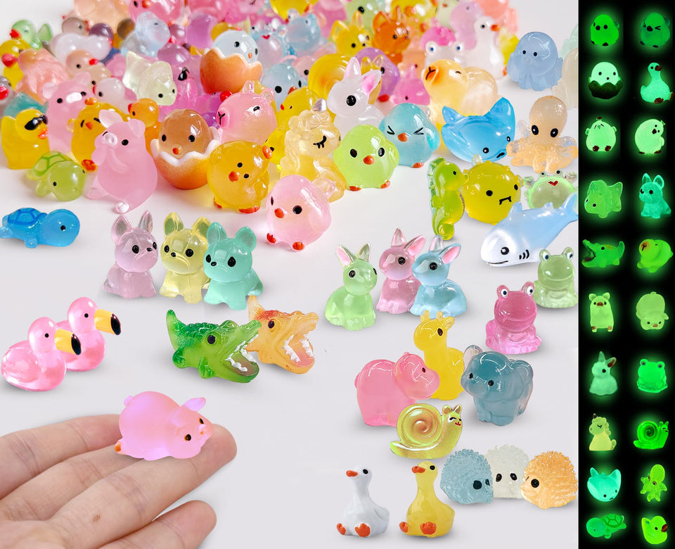 SparkleFab luminous resin duck figurine glowing in fairy garden displays.