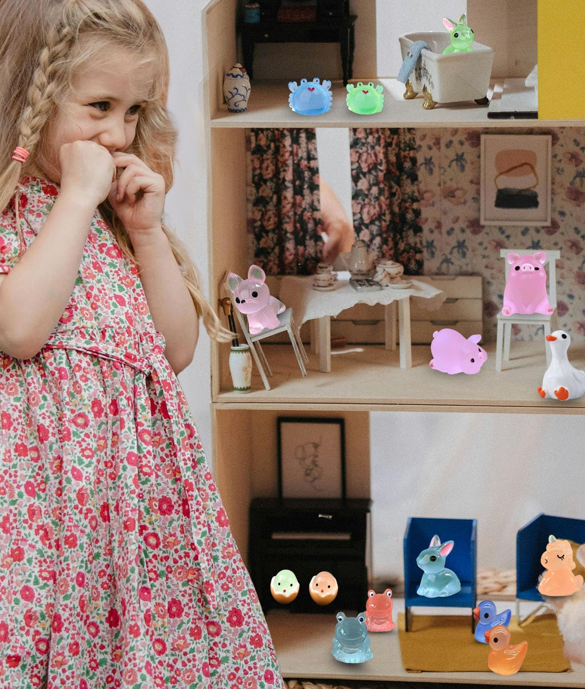 SparkleFab Tiny Resin Animals mini dog enriches micro landscapes with charm.