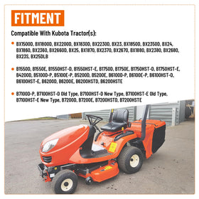 Broad Kubota model compatibility shown in close-up.