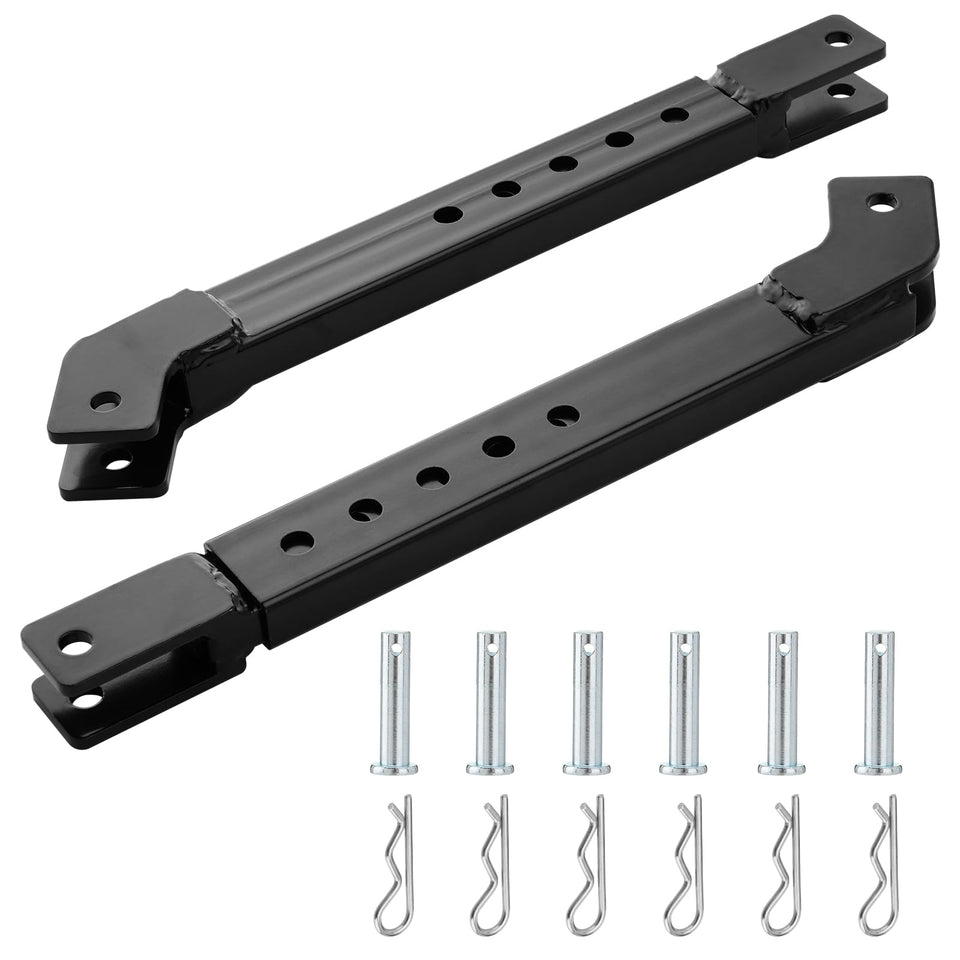 SparkWhiz E-K2561 stabilizer with telescoping arm for precise hitch alignment on Kubota.