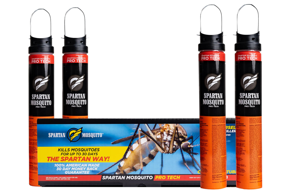 Spartan Mosquito Pro Tech bottle pour activates long-lasting mosquito control.