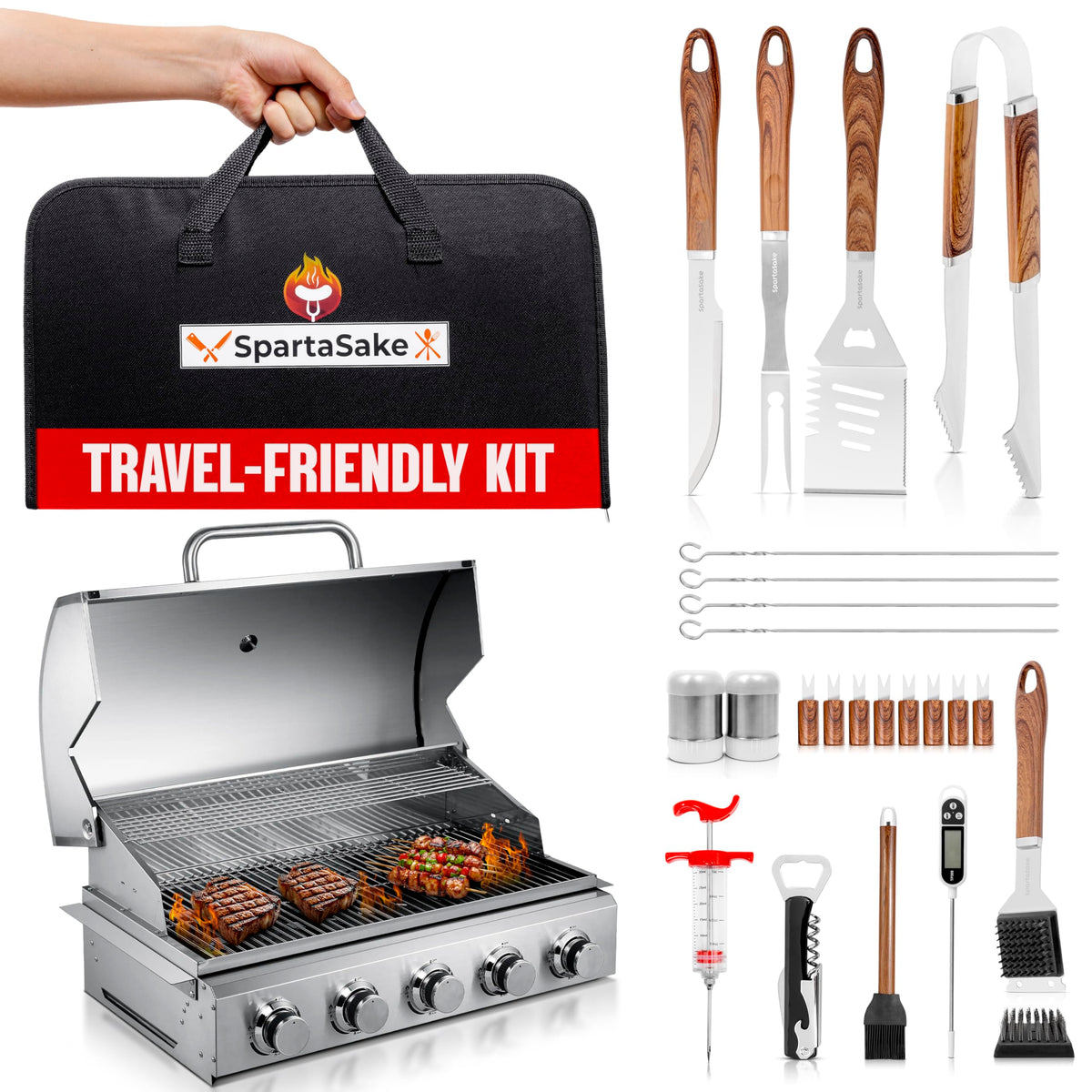 SpartaSake flavor syringe for precise basting and sauce application.